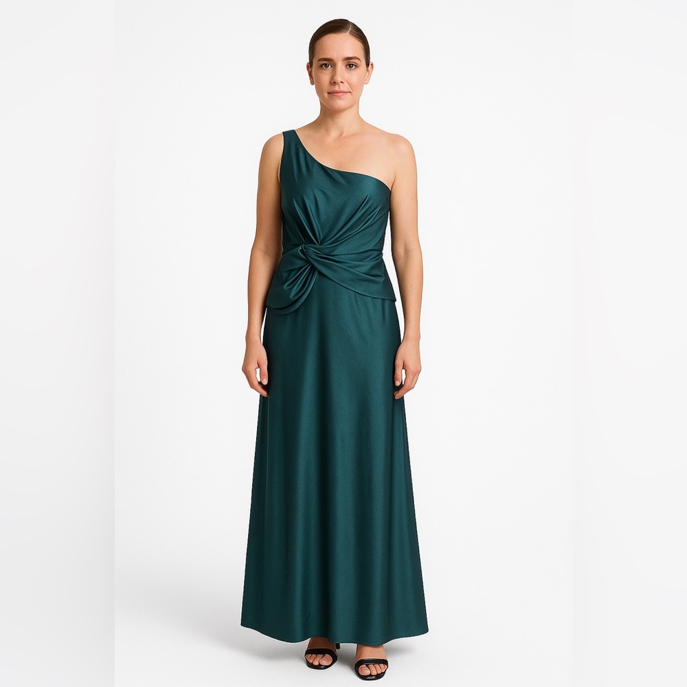 🎀 Chi Chi London Green One Shoulder Formal Dress 10 Mother‎ of the Bride 🎀